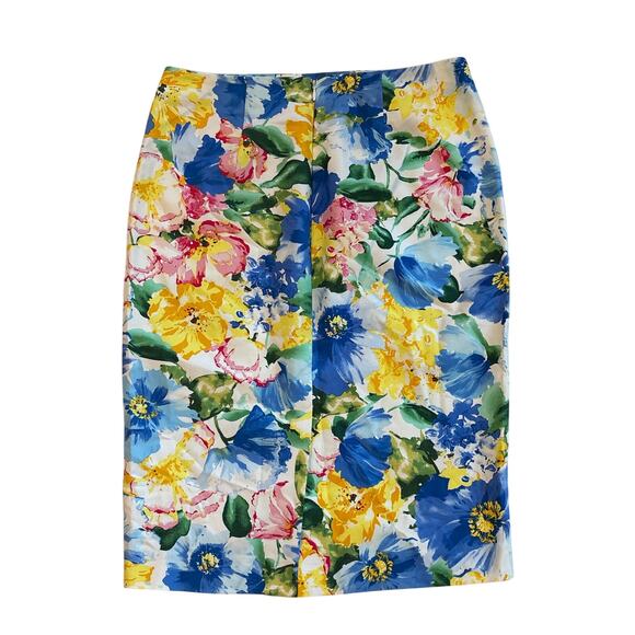 Polo Ralph Lauren Skirt Womens Size 6 Floral Pencil Straight Zip Back Stretch - Picture 2 of 8